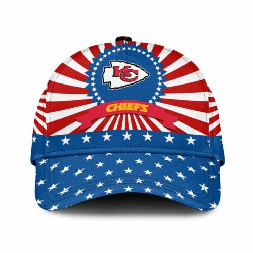 Kansas City Chiefs American Flag Pattern Independence Day Baseball Cap - ChiefsFam