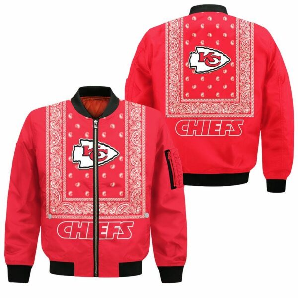 Kansas City Chiefs Bandana Skull Bomber Jackets Sizes S-5XL NEW012210 - ChiefsFam