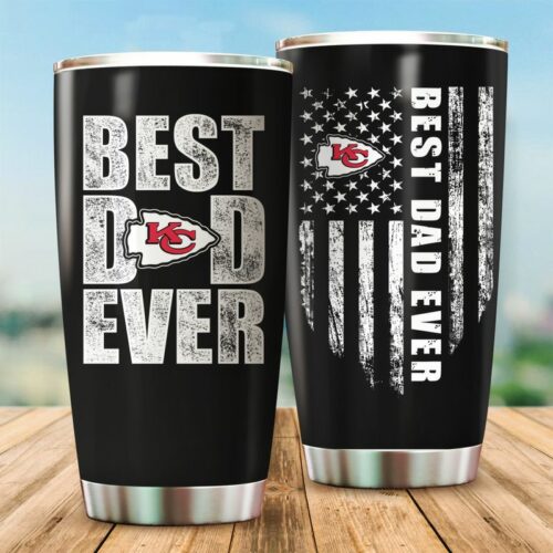 Kansas City Chiefs Best Dad Ever Gift For Father's Day Tumbler - ChiefsFam