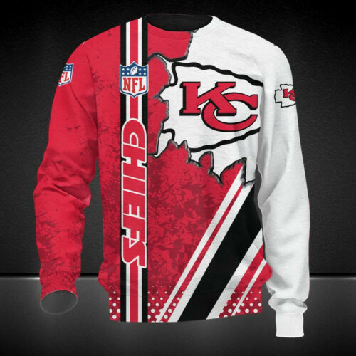 Kansas City Chiefs Bold Streak 3D Sweatshirt - ChiefsFam