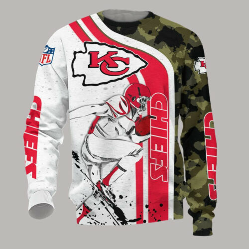 Kansas City Chiefs Camouflage Player 3D Sweatshirt - ChiefsFam