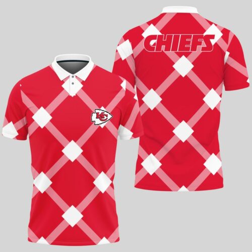 Kansas City Chiefs Caro Pattern Polo Shirt - ChiefsFam