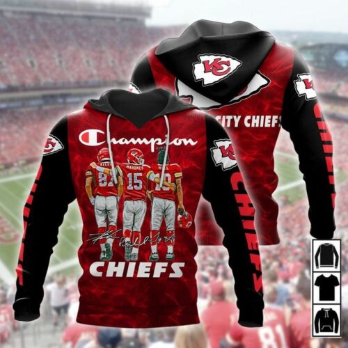 Kansas City Chiefs Champion Travis Kelce Patrick Mahomes Tyreek Hill Signatures Bomber Jackets GTS005576 - ChiefsFam