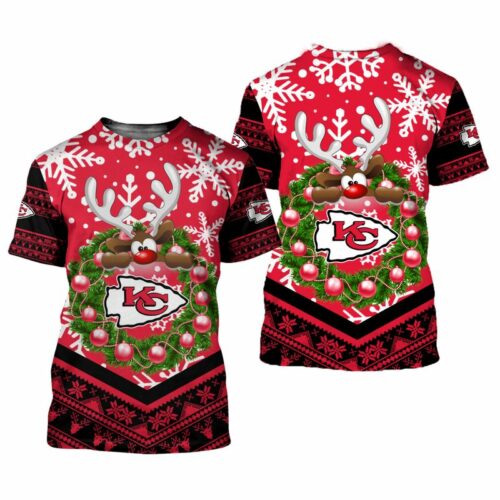 Kansas City Chiefs Christmas Reindeer Limited Edition Unisex T-Shirts Nla029710 - ChiefsFam