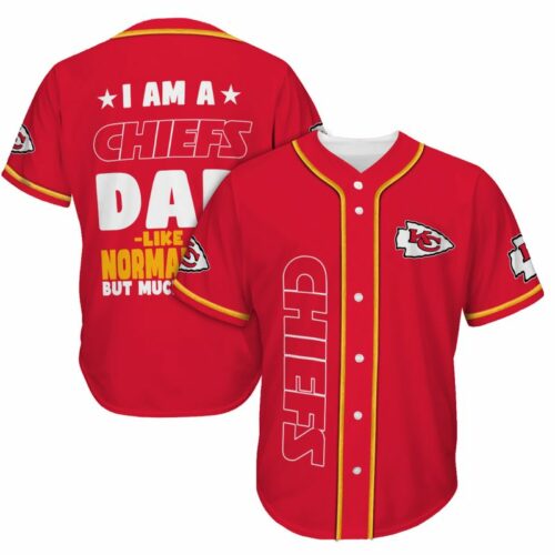 Kansas City Chiefs Cool Dad Pattern Baseball Jersey - ChiefsFam