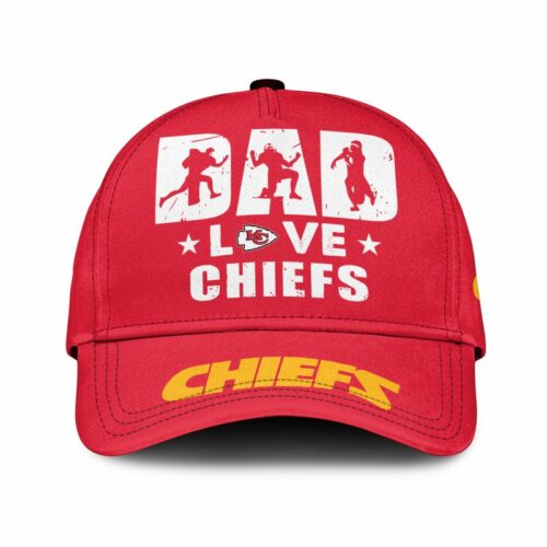 Kansas City Chiefs Dad Love Best Gift For Father's Day Baseball Cap - ChiefsFam