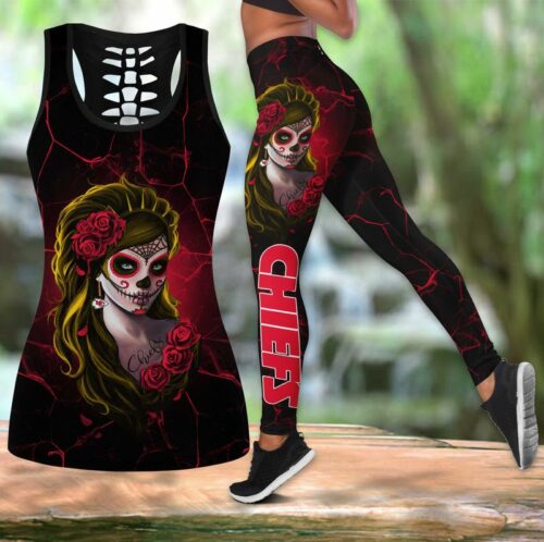 Kansas City Chiefs Day Of The Dead Limited Edition All Over Print Combo Leggings Tank Top S-5xl New022710 - ChiefsFam