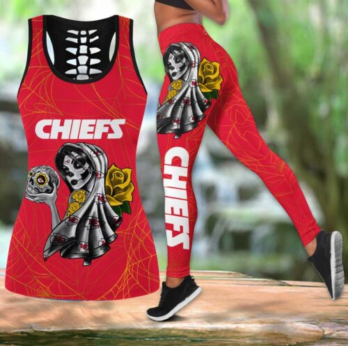 Kansas City Chiefs Day Of The Dead Limited Edition All Over Print Combo Leggings Tank Top S-5xl New048610 - ChiefsFam