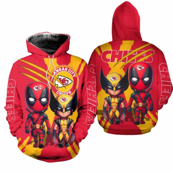 Kansas City Chiefs Deadpool&Wolverines Friend Hoodie - ChiefsFam