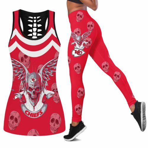 Kansas City Chiefs Death Skull With Wings Halloween Limited Edition All Over Print Combo Leggings Tank Top S-5xl Nla025610 - ChiefsFam