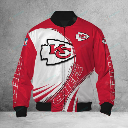 Kansas City Chiefs Dynamic Wave 3D Bomber Jacket - ChiefsFam