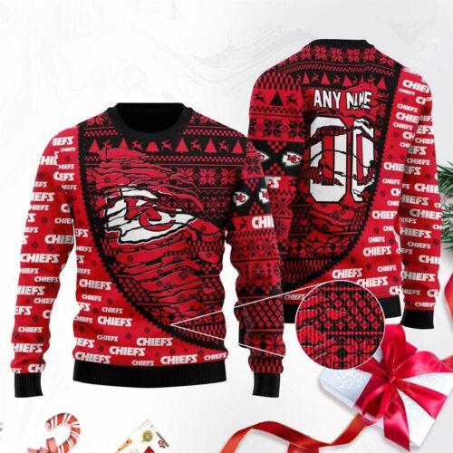 Kansas City Chiefs Fierce Fan Spirit Ugly Christmas Sweater - ChiefsFam