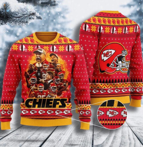 Kansas City Chiefs Fire Up the Holiday Spirit Ugly Christmas Sweater - ChiefsFam