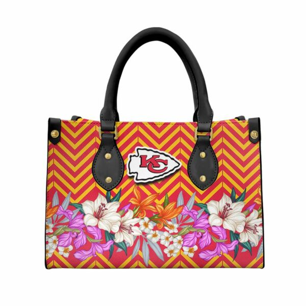 Kansas City Chiefs Flower Pattern Limited Edition Fashion Lady Handbag New043110 - ChiefsFam