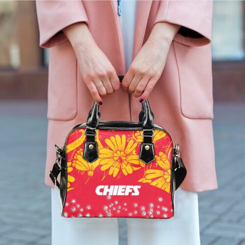 Kansas City Chiefs Flower Pattern Limited Edition Lady Leather Handbag Nla054910 - ChiefsFam