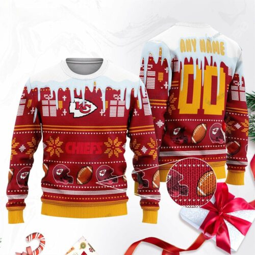 Kansas City Chiefs Frosty Holiday Ugly Christmas Sweater - ChiefsFam