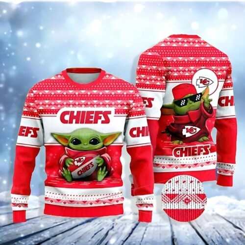 Kansas City Chiefs Galactic Holiday Ugly Christmas Sweater - ChiefsFam