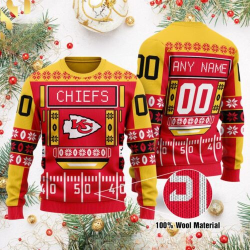 Kansas City Chiefs Game Day Scoreboard Ugly Christmas Sweater - ChiefsFam