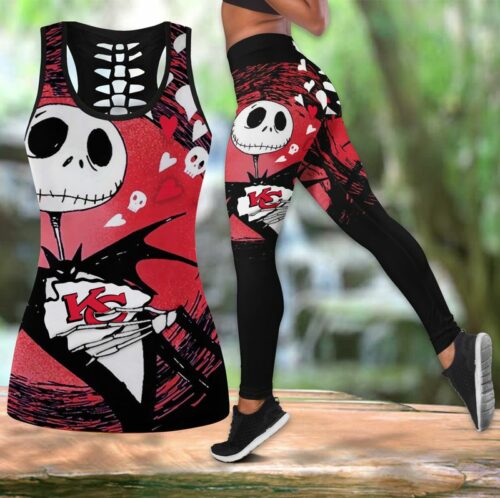 Kansas City Chiefs Halloween From Jack Skellington With Love Limited Edition All Over Print Combo Leggings Tank Top S-5xl Nla022310 - ChiefsFam