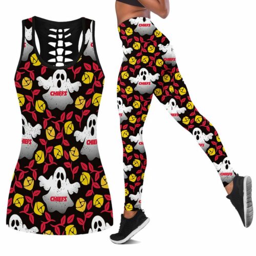 Kansas City Chiefs Halloween Ghosts Limited Edition All Over Print Combo Leggings Tank Top S-5xl Nla029010 - ChiefsFam