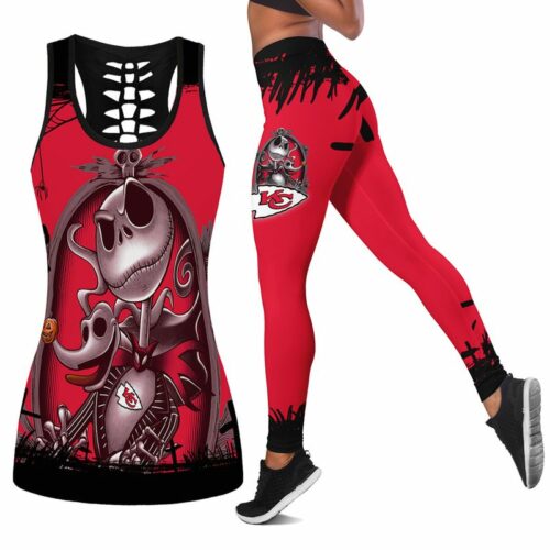 Kansas City Chiefs Halloween Jack Skellington Edition All Over Print Combo Leggings Tank Top S-5xl Nla023810 - ChiefsFam