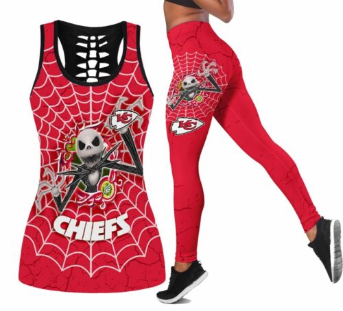 Kansas City Chiefs Halloween Jack Skellington Limited Edition All Over Print Combo Leggings Tank Top S-5xl Nla020910 - ChiefsFam