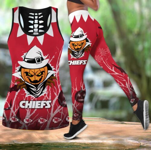 Kansas City Chiefs Halloween Pumpkin Limited Edition All Over Print Combo Leggings Tank Top S-5xl Nla021710 - ChiefsFam