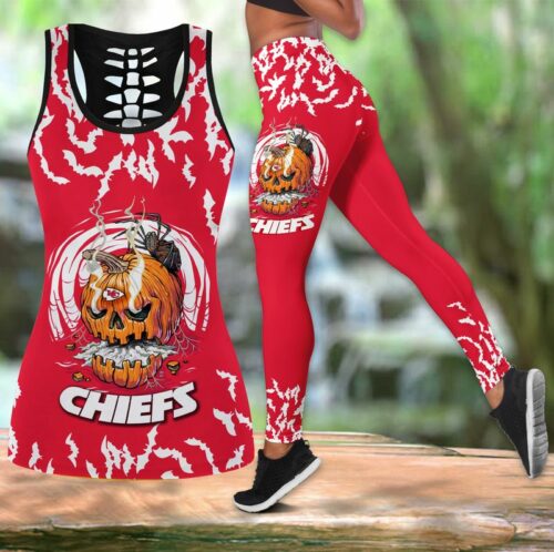 Kansas City Chiefs Halloween Pumpkin Spider And Bats Limited Edition All Over Print Combo Leggings Tank Top S-5xl Nla023210 - ChiefsFam