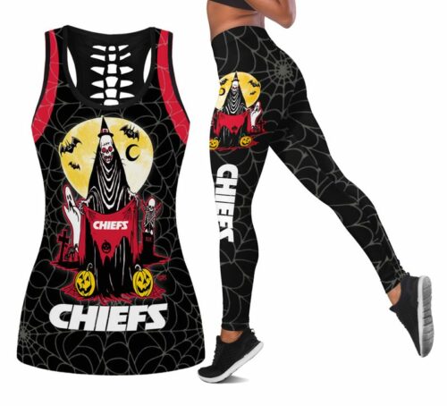 Kansas City Chiefs Halloween Skull Edition All Over Print Combo Leggings Tank Top S-5xl Nla022910 - ChiefsFam