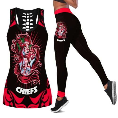 Kansas City Chiefs Halloween Skull Girl Limited Edition All Over Print Combo Leggings Tank Top S-5xl Nla028410 - ChiefsFam