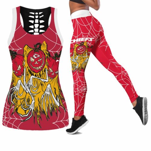 Kansas City Chiefs Hallowen Pumpkin Limited Edition All Over Print Combo Leggings Tank Top S-5xl Nla025310 - ChiefsFam