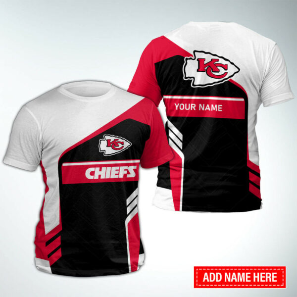 Kansas City Chiefs Modern Wave Custom 3D T-Shirt - ChiefsFam