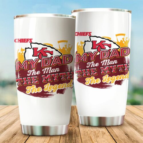 Kansas City Chiefs My Dad The Legend Gift For Father's Day Tumbler - ChiefsFam