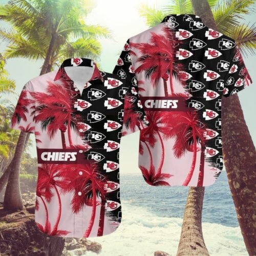 Kansas City Chiefs Palm Oasis Hawaiian Shirt - ChiefsFam