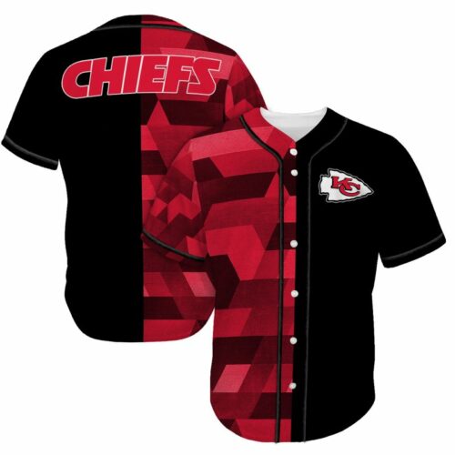 Kansas City Chiefs Pattern Baseball Jersey - ChiefsFam