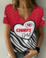 Kansas City Chiefs Personalized Summer V-neck Women T-shirt BG341