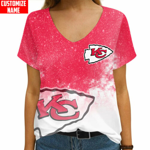 Kansas City Chiefs Personalized V-neck Women T-shirt AGCWTS605