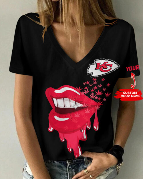 Kansas City Chiefs Personalized V-neck Women T-shirt BG594