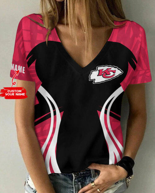 Kansas City Chiefs Personalized V-neck Women T-shirt BG636