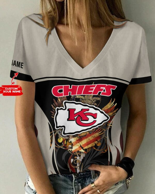 Kansas City Chiefs Personalized V-neck Women T-shirt BG983