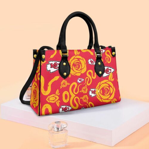 Kansas City Chiefs Rose And Flower Pattern Limited Edition Fashion Lady Handbag New041710 - ChiefsFam