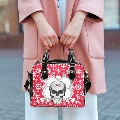 Kansas City Chiefs Skull Bling Bling Design Limited Edition Lady Leather Handbag Nla050710 - ChiefsFam