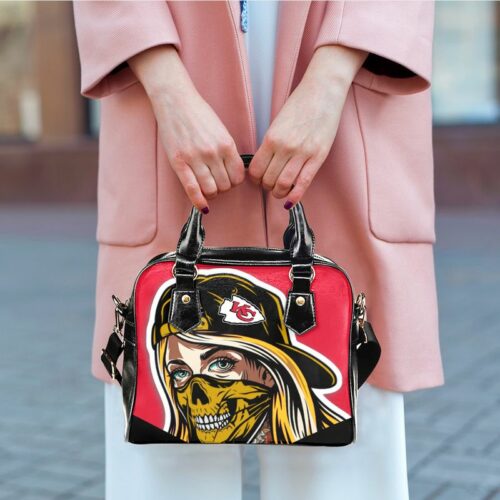 Kansas City Chiefs Skull Girl Pattern Limited Edition Lady Leather Handbag Nla050110 - ChiefsFam