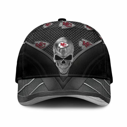 Kansas City Chiefs Skull Pattern Baseball Cap - ChiefsFam