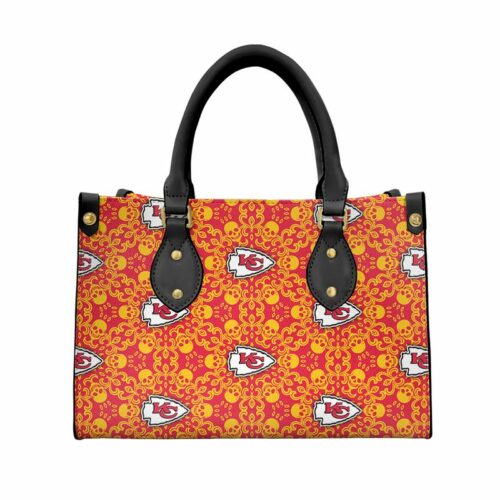 Kansas City Chiefs Skull Pattern Limited Edition Fashion Lady Handbag New045610 - ChiefsFam