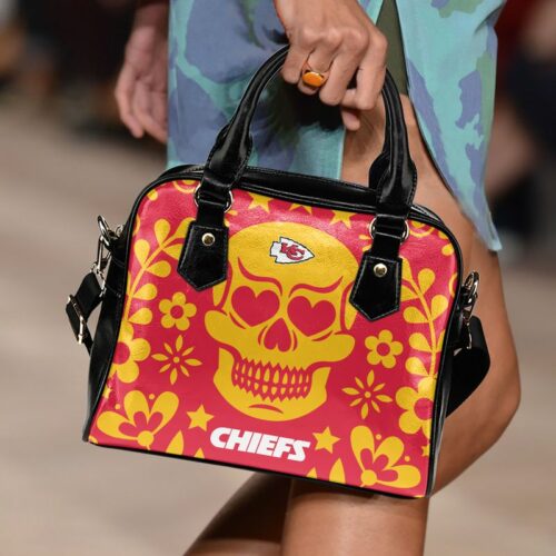 Kansas City Chiefs Skull Pattern Limited Edition Lady Leather Handbag Nla050410 - ChiefsFam