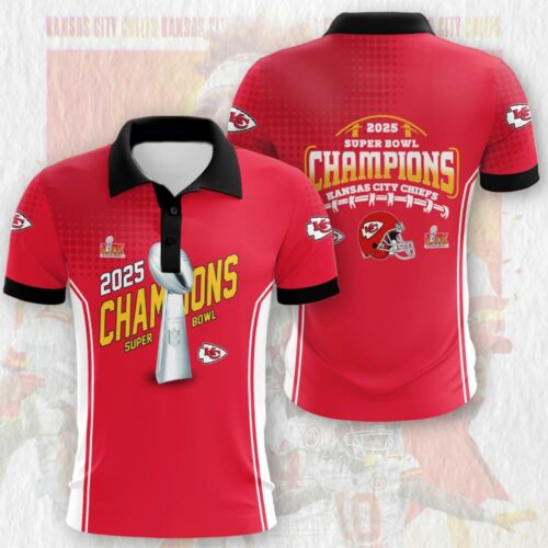 Kansas City Chiefs Super Bowl Champions LIX 2025 Polo Shirt - ChiefsFam