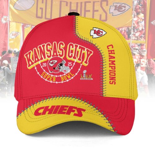 Kansas City Chiefs Super Bowl Champions LIX Baseball Cap - ChiefsFam