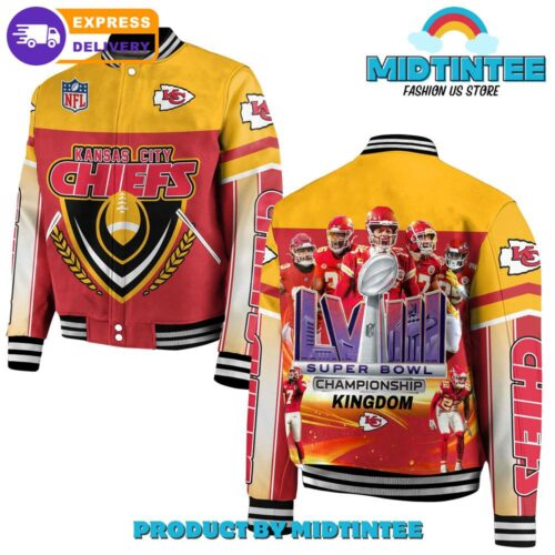 Kansas City Chiefs Super Bowl LVIII Champions Chiefs Kingdom Baseball Jacket - Midtintee