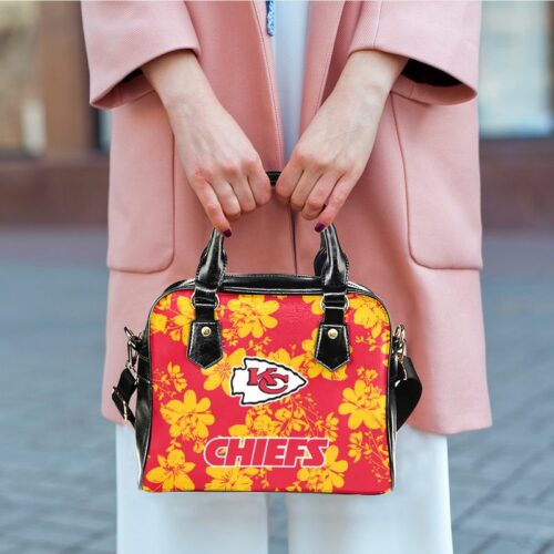 Kansas City Chiefs Tropical Flower Pattern Limited Edition Lady Leather Handbag New030110 - ChiefsFam